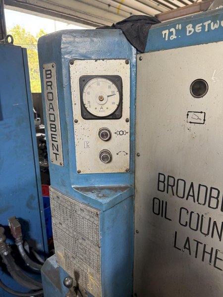 36" X 120" BROADBENT 16" HOLLOW SPINDLE ENGINE LATHE.  STOCK #0889125