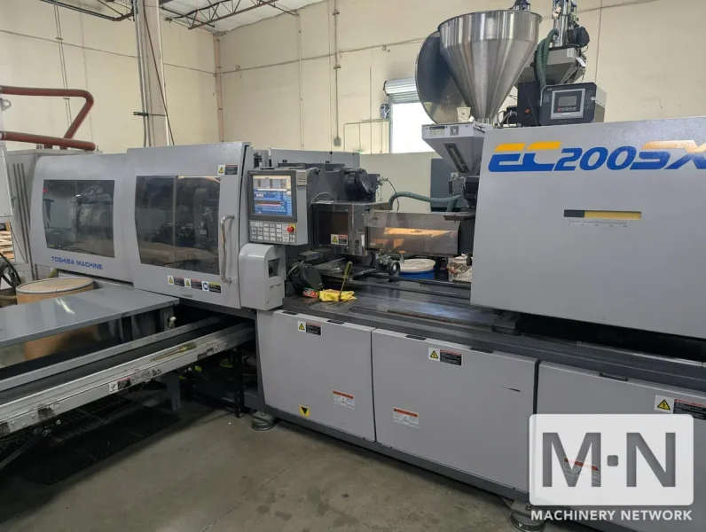 200 TON 15 OZ TOSHIBA MODEL EC200SXV50-8B ELECTRIC INJECTION MOLDING MACHINE MFG 2012