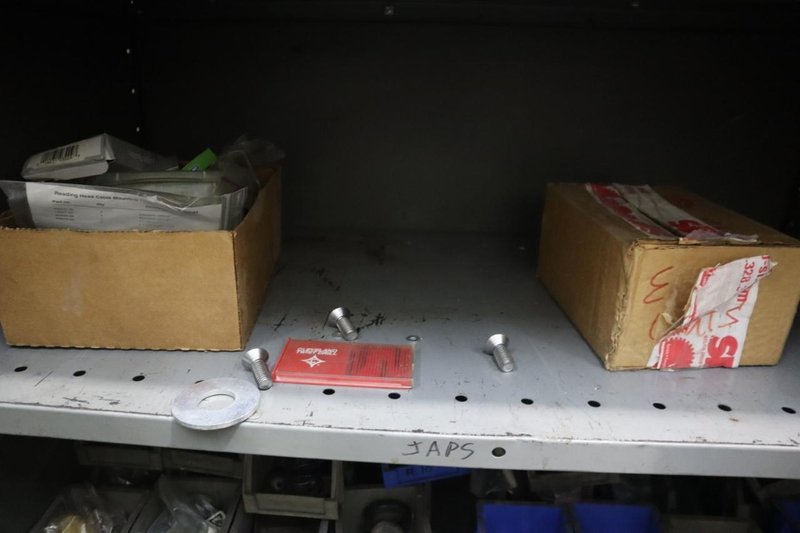 End Mills and Hardware in 2 -Door Metal Cabinet- Auction Item