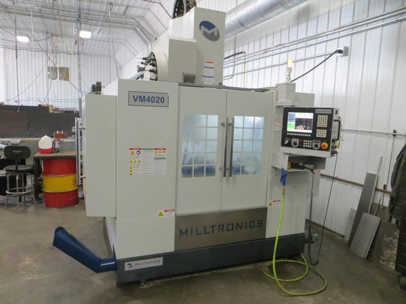 Milltronics VM20A (VM4020) CNC Vertical Machining Center, Centurion 8200 CNC Control, Renishaw Probing System, 20 ATC, Chip Auger- Auction Item