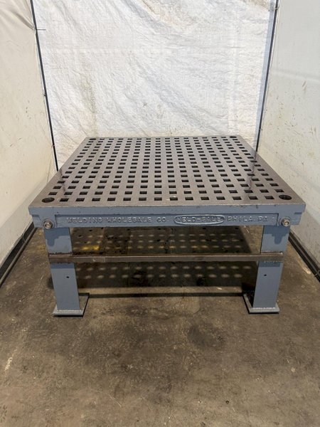 60" X 60" WELDSALE ACORN WELDING TABLE. STOCK # 0112926.