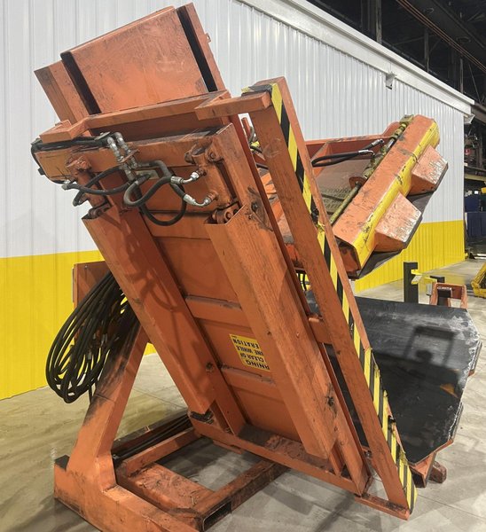 CHERRY INDUSTRIAL HYDRAULIC PALLET CLAMP &amp;  INVERTER ROLLOVER MACHINE: STOCK #20092