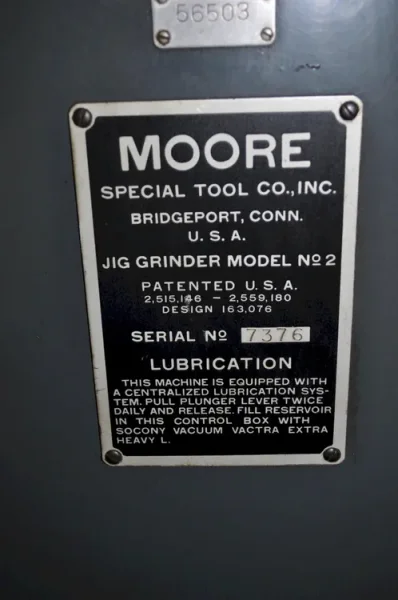 MOORE #2 JIG GRINDER, S/N 7376, STOCK# 14178J