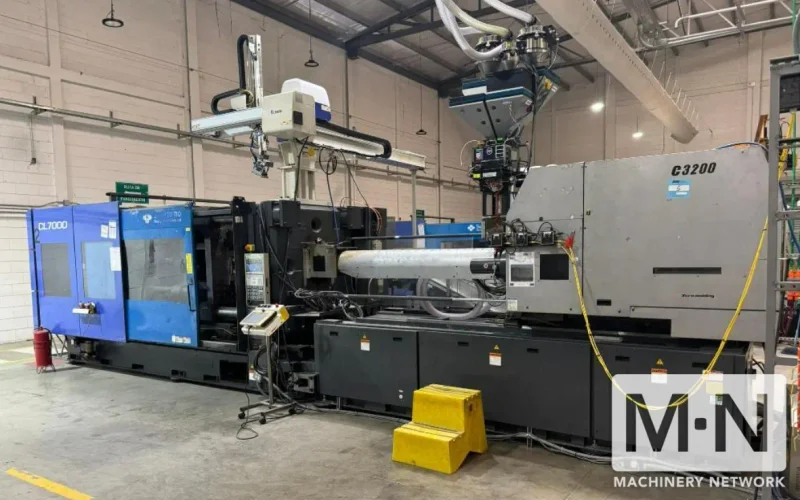 605 TON 61 OZ OR 32.7 OZ . SUMITOMO MODEL CL7000-C3200 ELECTRIC INJECTION MOLDING MACHINE MFG 2016/2015 (2) AVAILABLE