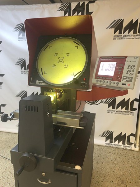 STARRETT HE400 Comparator, 10x, DRO, Surface, Cabinet Base.