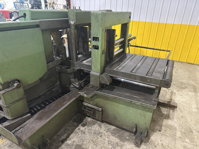 16" x 16" HYD-MECH MODEL #M-16A FULLY AUTOMATIC HORIZONTAL BANDSAW WITH POWER MITRE SWIVEL: STOCK #23105