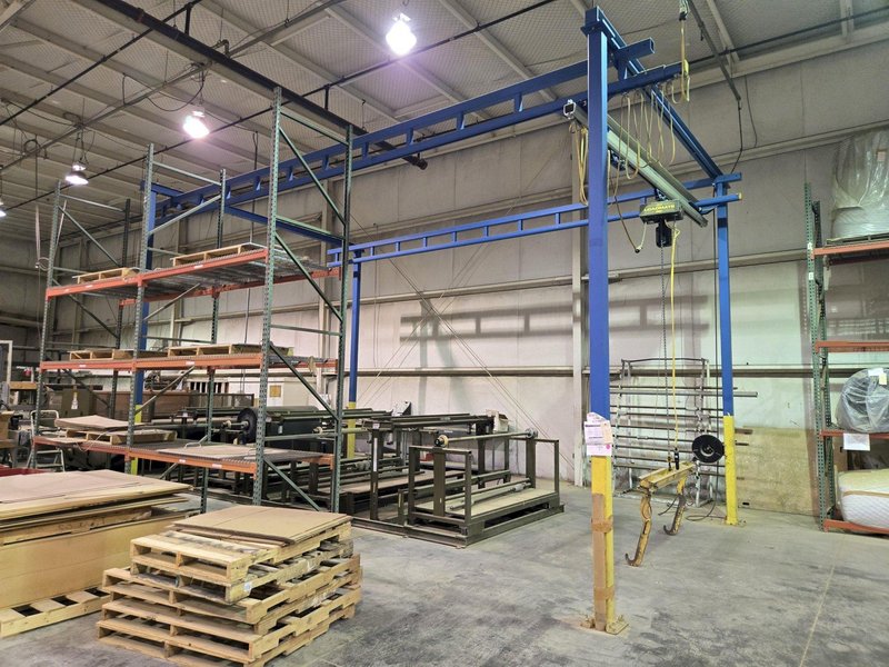 50.5' X 19' 1 TON GORBEL OVERHEAD CRANE SYSTEM. STOCK # 0772326