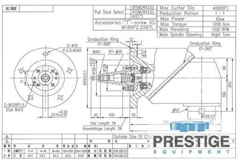 YANG Universal Milling Head, Brand New