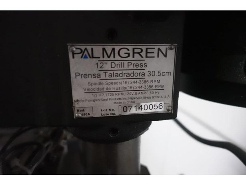 1/3 HP PALMGREN MODEL #150A BENCH TOP DRILL PRESS, 120 VOLT: YOBRO #25814