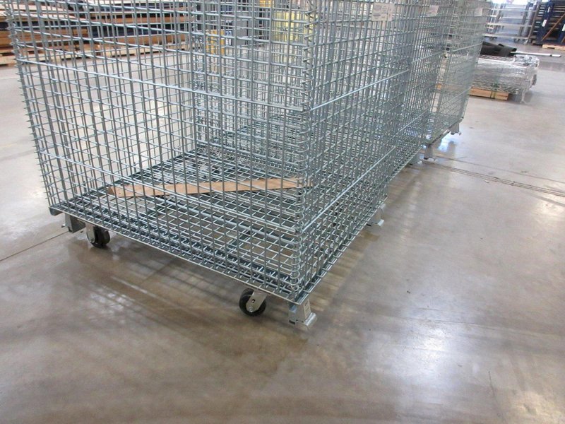 Uline H-1734, (3) Collapsible Wire Container with Casters - 48" x 40" x 43-1/2", 4000 Static Load Capacity- Auction Item