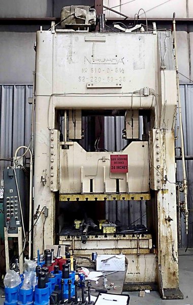 220 Ton Niagara Model S2-220-60-36 Straight Side Press- 36″ x 60″ Bed, 12″ Stroke, 23″ Shut