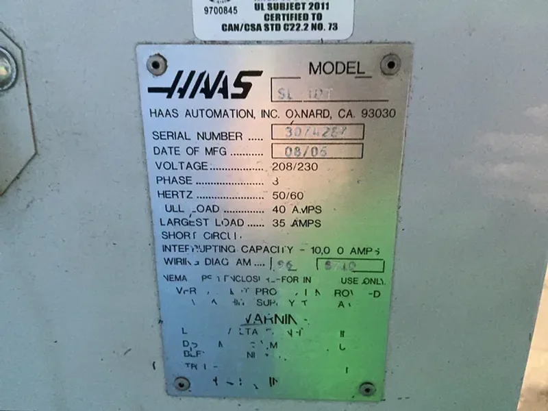HAAS CNC LATHE  -  SL-10T
