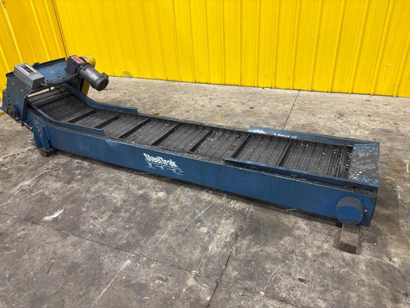 18" WIDE x 96" LONG STEELTRAK MODEL #T2-721-18" FLUTED BELT PARTS CONVEYOR, NEW 2016: YOBRO #24330