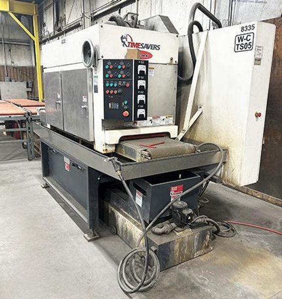 TIMESAVERS LYNX 19MWT-DDDD-60 WET PROCESS ABRASIVE 4 BELT DEBURRING/SURFACE FINISHING MACHINE, 2019