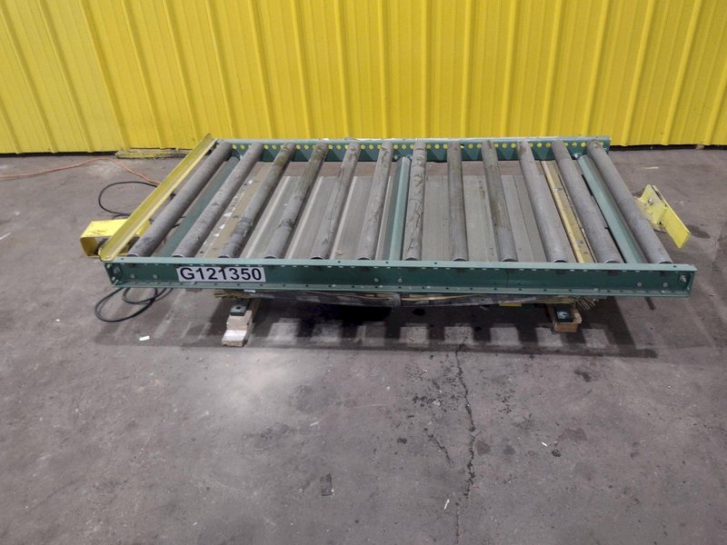 4,000 LBS X 60" X 30" SOUTHWORTH HYDRAULIC SCISSOR LIFT TABLE WITH 60X42 ROLLER CONVEYOR TOP, 110 VOLT: STOCK #20915