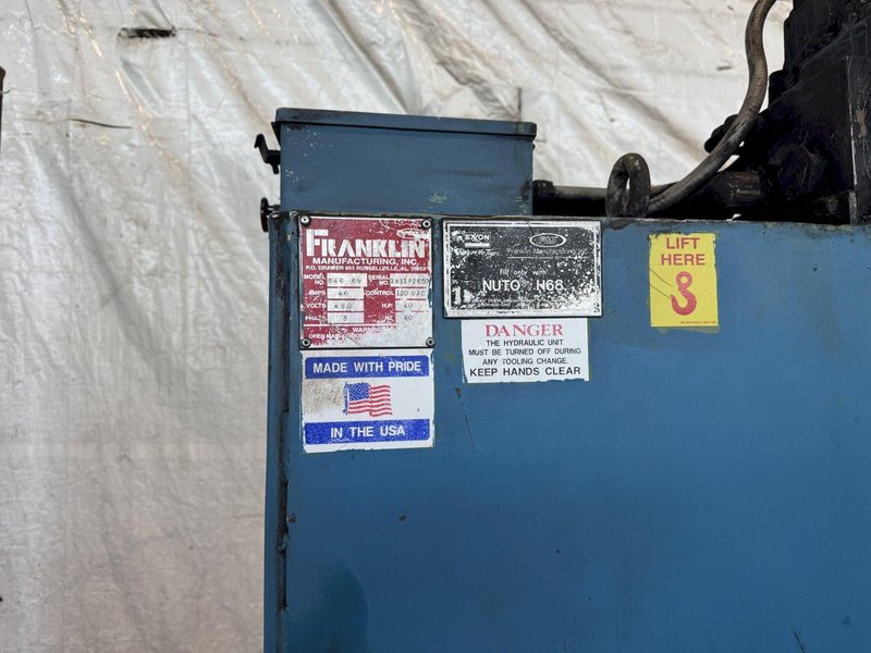 196 TON X 20” WIDTH X 1” FRANKLIN MODEL #B5196-20 AUTOMATIC FLANGE/PLATE LINE. STOCK # 0663625