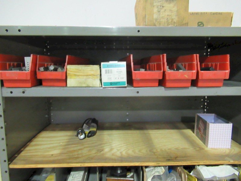 Metal Shelving Unit with Contents including Hardware, Threaded Rod and MORE- Auction Item