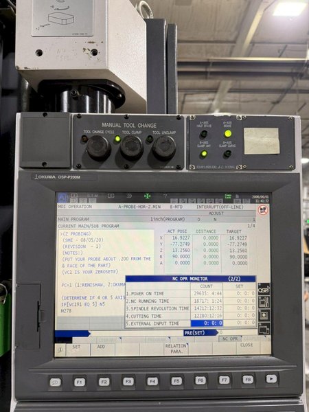 Okuma Millac 800VH 5 Axis CNC Universal Machining Center – Pallet Changer Mill