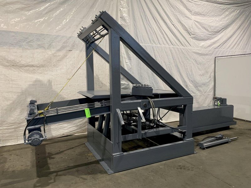 20,000 LBS X 48&quot; DAHLSTROM MODEL #20H-48-2024 POWERED HYDRAULIC UNCOILER &amp; PEELER TABLE: STOCK #16210