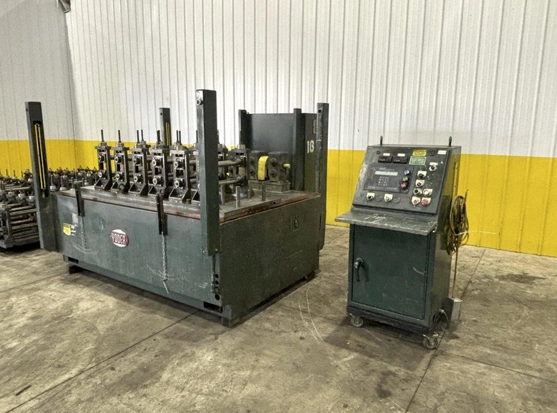 6 STAND X 2" YODER Q-150 U JOINT DRIVE-RAFTED ROLLFORMER, W/ 7 RAFTS &amp; 42 STANDS. STOCK # 0771226