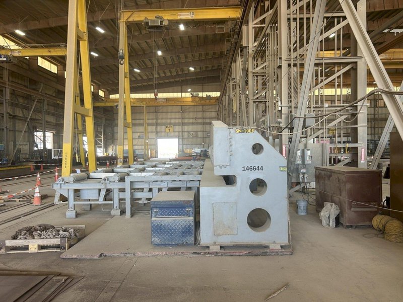 40' X 1.96" THICK PLATE ROMAR MODEL #XBJ-12 DUAL HEAD EDGE MILLING/PLATE BEVELING MACHINE: YOBRO #26135