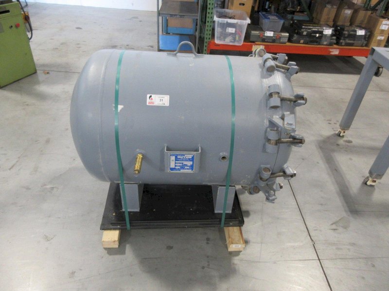 Wheeler Tank Mfr. Heavy Duty Pressure Tank with Relief Valve, Swinging End Cap and Stand- Auction Item
