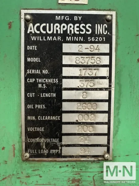 1994 ACCURSHEAR MODEL 83758