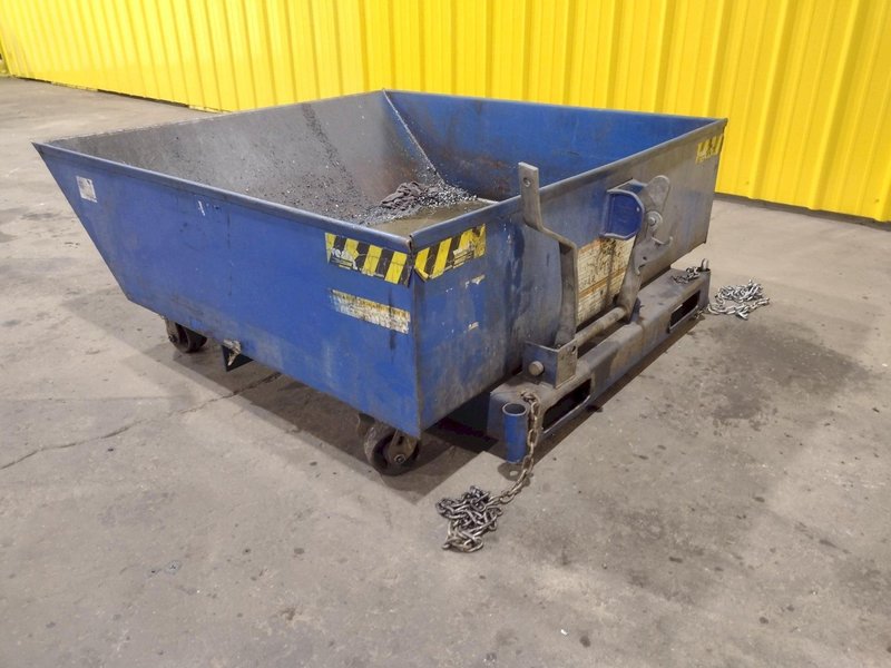 2000 LBS VESTIL MODEL HOP-LP HOPPER ROLLING DUMP CART W/ FORK POCKETS: STOCK #19444