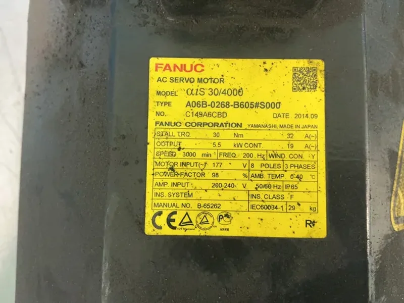 Fanuc 5.5 Kw Ais 30/4000 Ac Servo Motor - A06b-0268-b605#s000