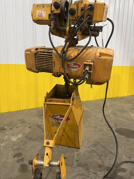 10,000 LB (5 TON) HARRINGTON MOTORIZED CHAIN HOIST W/ POWER TROLLEY: STOCK #19953