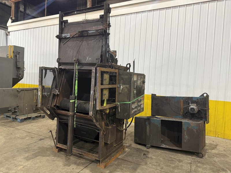 6 CU FT WHEELABRATOR MODEL #WTB-6.0 RUBBER BELT TUMBLE TYPE SHOT BLAST MACHINE: YOBRO #24278