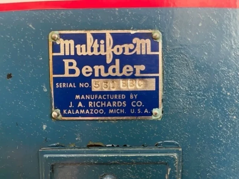 RICHARDS MULTIFORM BBC Horizontal Press Brake 8” x1/2” 25 Ton USA #6589
