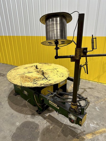 5,500 LBS X 48&quot; AWC (ACCRA-WIRE CONTROLS) MODEL #F-200 HORIZONTAL PALLET TYPE POWERED DE-COILER REEL: STOCK #20266