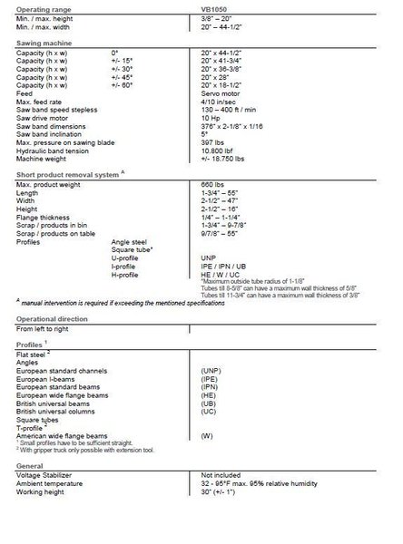 41&quot; X 18&quot; VOORTMAN BEAM LINE, VB1050 SAW,  V630DRILL &amp; V808 PLASMA COPER ROBOT, NEW 2016: STOCK 20792