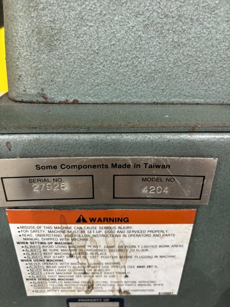 WILTON BELT &amp; DISK MODEL #4204 SANDER: STOCK #20869