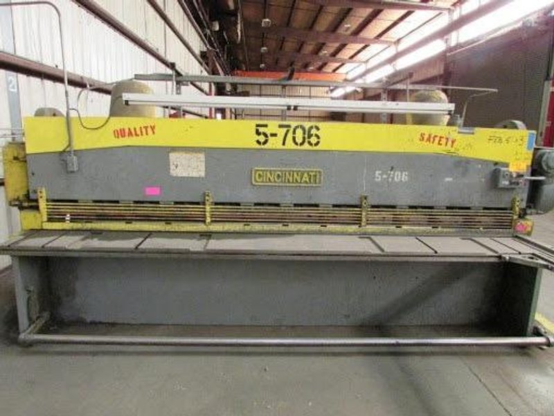 3/16” x 12′ Cincinnati Shear Model 1412, Front Operated Power Back Gauge, Squaring Arm