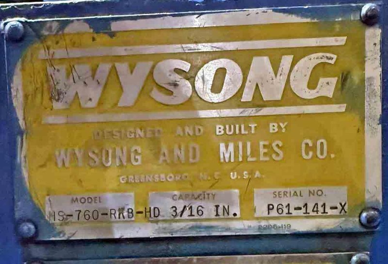 0.187" x 5' Wysong Hi Speed Shear STOCK# 4316