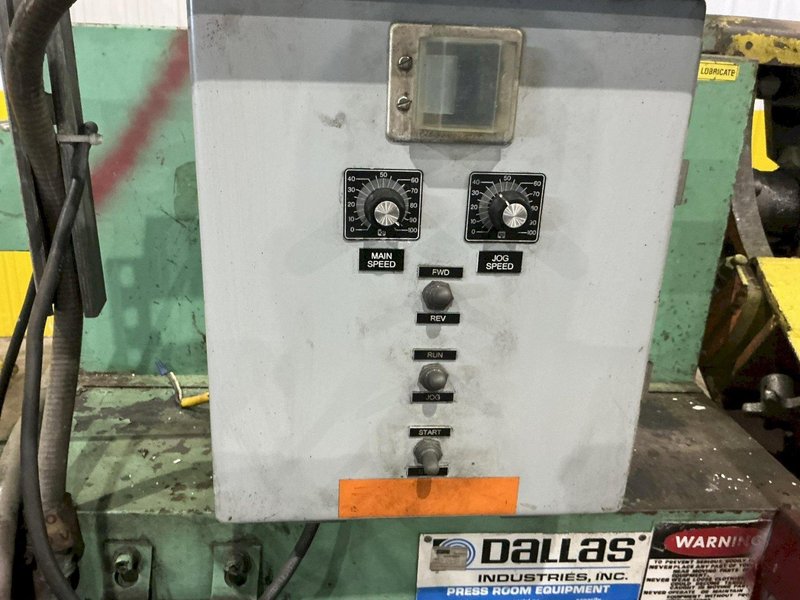 8,000 LB X 36" DALLAS DPR-8000-36 MOTORIZED UNCOILER. STOCK # 0218526