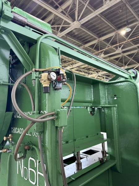 60 TON ROUSSELLE MODEL 6B DOUBLE-CRANK GAP FRAME PRESS. STOCK # 0235625.