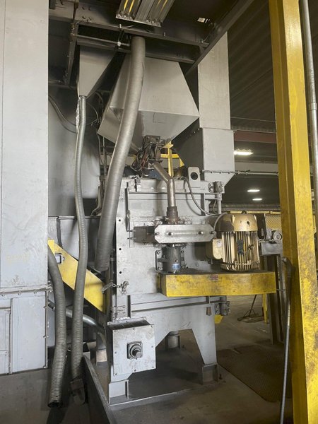 6 WHEEL X 40 HP WHEELABRATOR 3&quot; SKEW ROLL BAR &amp; TUBE SHOT BLAST BLASTER STOCK #2986