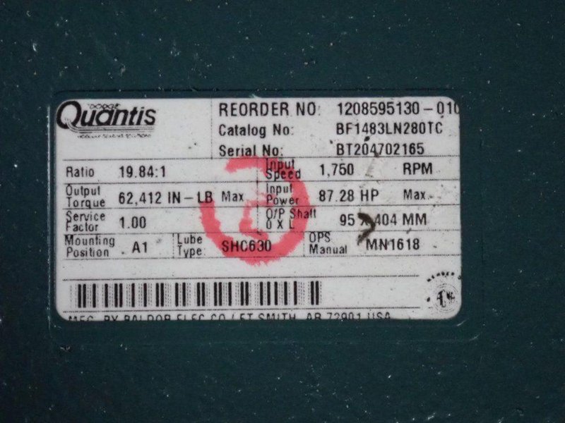DODGE 87.28 HP GEARBOX  -  BF1483LN280TC