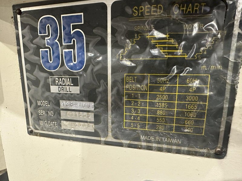 3&#039; X 4-1/2&quot; RADIAL ARM DRILL: STOCK #78973