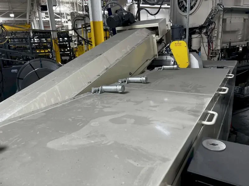 USED ALMCO MODEL V-14120 CONTINUOUS THRU-FEED VIBRATORY FINISHING SYSTEM, Year: 2022