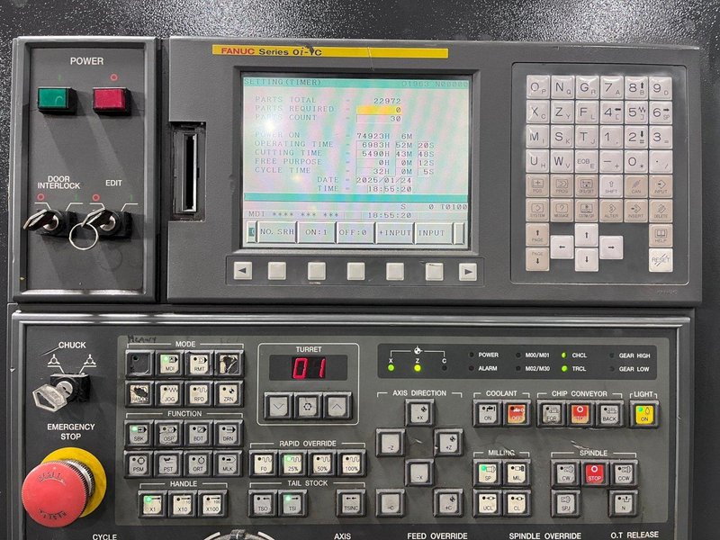 Samsung SL-35A/1500 CNC Turning Center – Long Bed Steady Rest Lathe