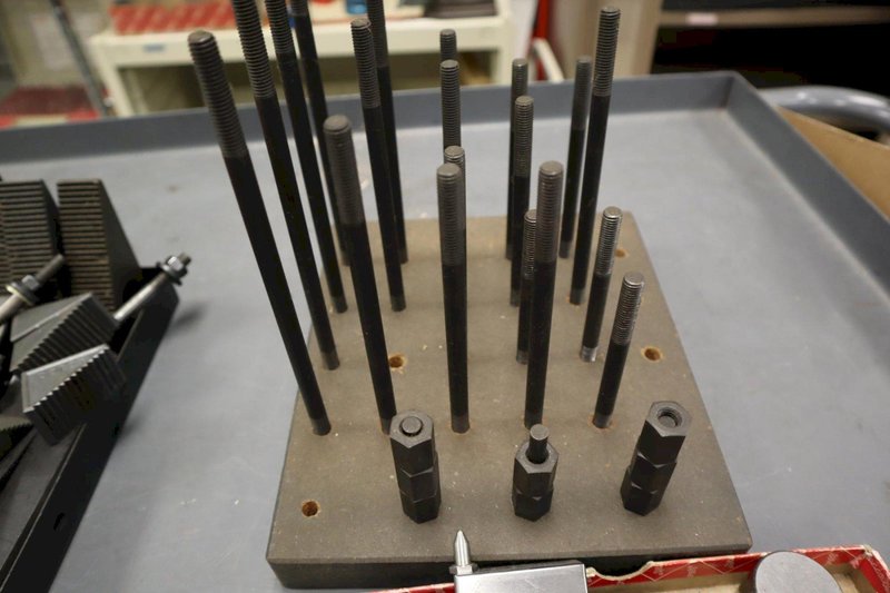 1-2-3 Precision Blocks, 2 x  2.5 x 3" Vee Block, Assorted Small Clamp Down Hardware- Auction Item