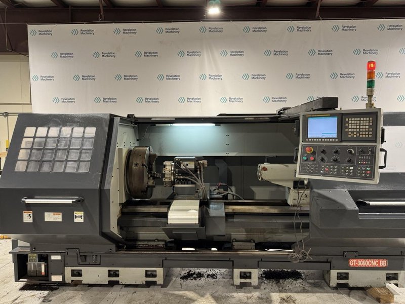 Ganesh GT-3080 BB CNC Lathe, 2015 – 10″ Big Bore, Programmable Tailstock, Chip Conveyor, Steady Rest