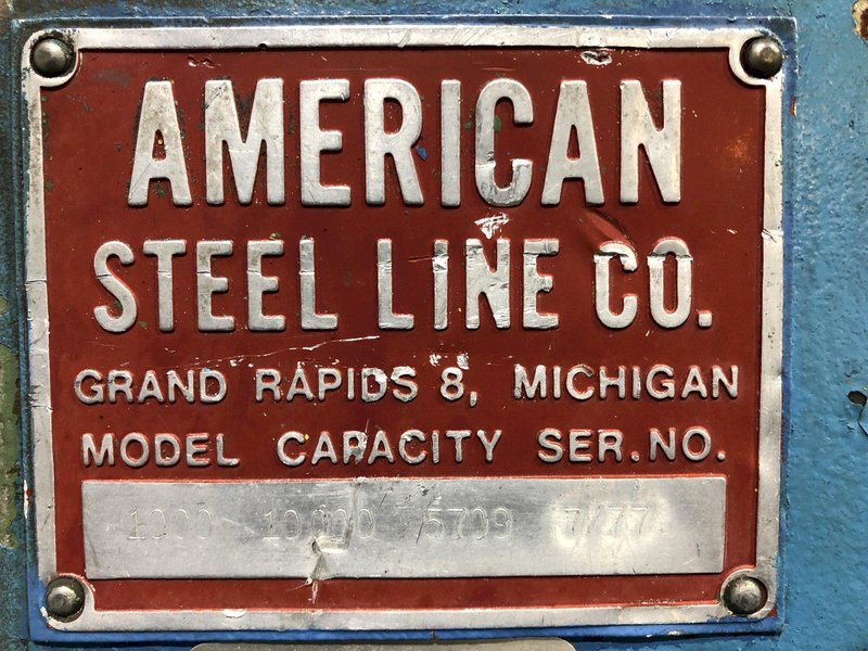 10,000 LB X 40&quot; AMERICAN STEEL LINE MOTORIZED COIL REEL UNCOILER STOCK #3185