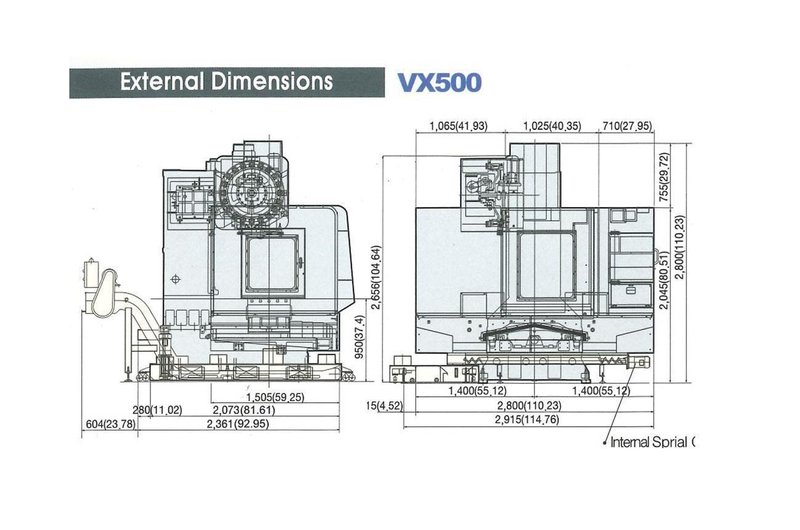 Hyundai-Kia VX500 X: 1060 / Y: 510 / Z: 635 mm
