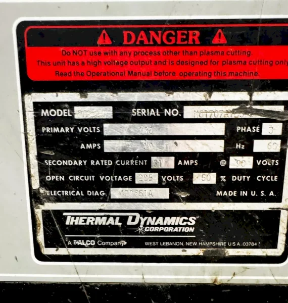 THERMAL DYNAMICS THERMAL ARC MODEL #PAK 3XR PLASMA CUTTING SYSTEM: YOBRO #25850
