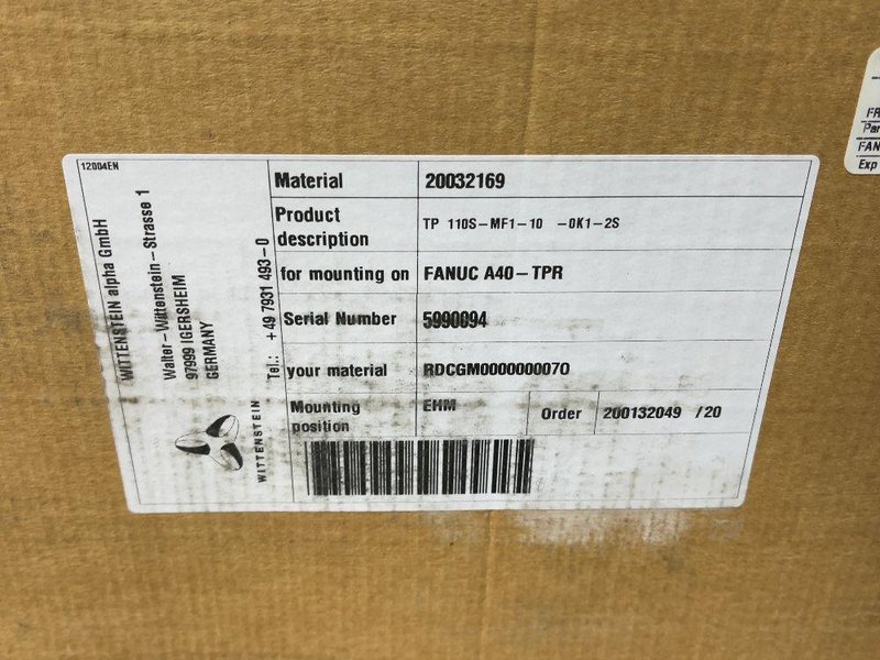 FANUC GEAR REDUCER  -  TP110S-MF1-10-OK1-2S
